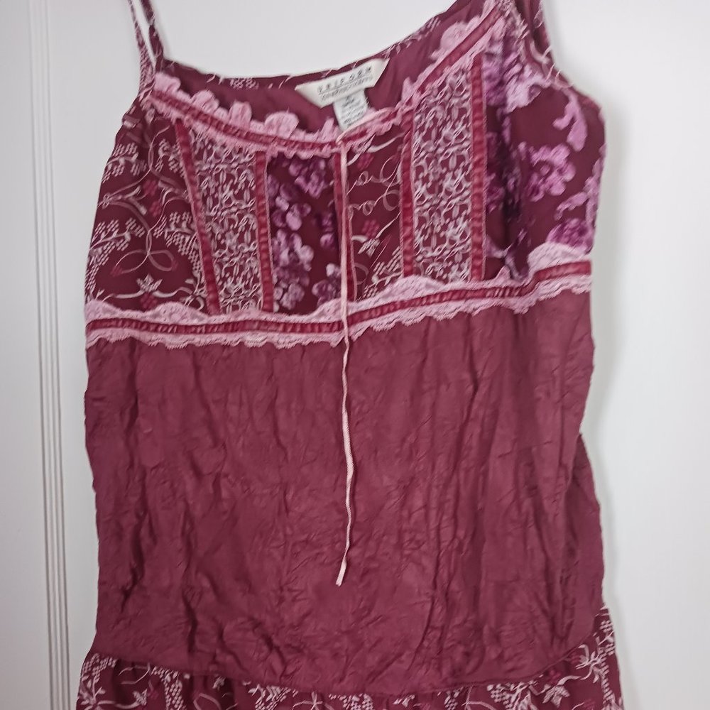 Uniform by Jonathan Richard Burgundy/Maroon sleeveless sexy top Boho flair Large